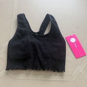 Yogalicious Black Ribbed Tank Top